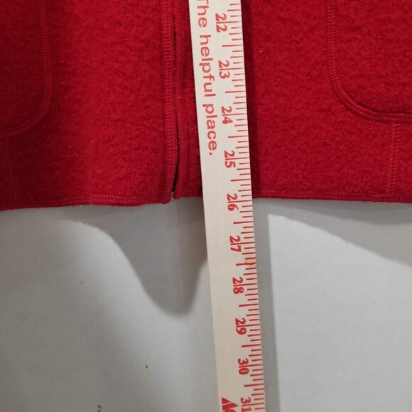 Lands' End Jacket Womens 18 Red Boiled Wool Collared Zip Front Patch Pockets - Picture 8 of 9